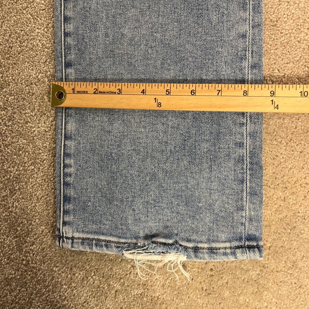 Risen Jeans Straight Leg Womens 11/30 Medium Wash NEW Tummy Control Distressed - Picture 8 of 12